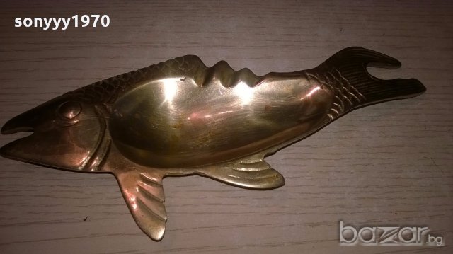 риба-пепелник-мед/месинг-20х9см-внос швеицария, снимка 7 - Колекции - 19989437