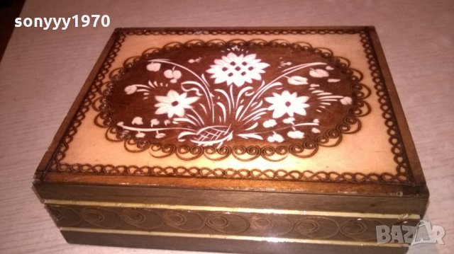дървена кутия-внос швеицария-19х14х6см, снимка 2 - Колекции - 22057917