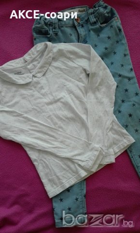 Дънки+блузка, снимка 1 - Детски Блузи и туники - 20381478