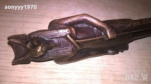 антика-фараон-метална масивна-14х4х3см, снимка 2 - Антикварни и старинни предмети - 23959489