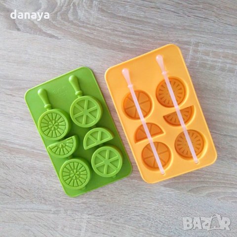 Силиконова форма за ледени близалки със стик лимонови резенчета, снимка 9 - Домашни потреби и битова химия - 21952767