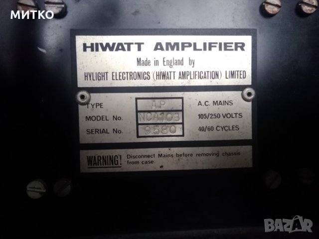 HIWATT SOLID STATE amplifier model NCA 108 & HH 212BL bass cabinet vintage ретро глава за бас,китара, снимка 7 - Китари - 24526613