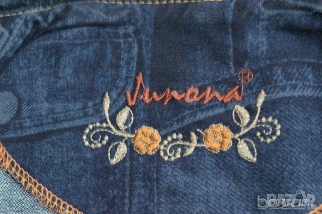 Junona ® дамско синьо дънково яке с бродерия и дървени копчета Юнона , снимка 4 - Якета - 21721820