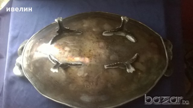 посребрена бронзова фруктиера арт деко, снимка 5 - Антикварни и старинни предмети - 20249941