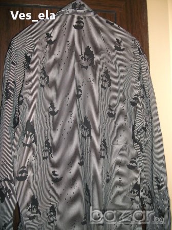 Мъжка риза с черни акценти, снимка 4 - Ризи - 9914550