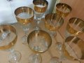 Стари стъклени чаши гравирани с златен кант, снимка 8