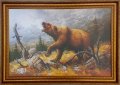 Ревяща мечка, картина за ловци, снимка 1 - Картини - 18458743