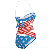 ADIDAS ORIGINALS JEREMY SCOTT USA FLAG AND STARS PRINT Дамски Бански size M, снимка 4 - Бански костюми - 6449536