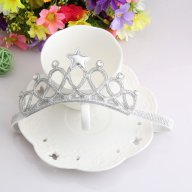 лента корона за коса глава за принцеса бебе на ластик с камъчета и звезда, снимка 2 - Други - 13676487