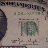 $ 10 Dollars 1950 Federal Reserve Bank of Boston VF-XF, снимка 2 - Нумизматика и бонистика - 17870222