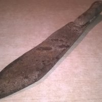 стар нож-антика-40х7см-метален с дървена дръжка, снимка 10 - Колекции - 26171384