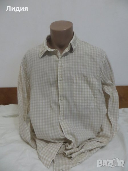Мъжка риза с дълъг ръкав от лен We, снимка 1