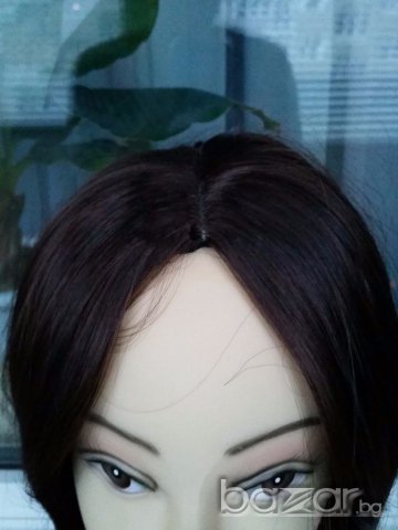 Нова права тъмно кестенява перука без бретон - 35 см. - мод.52, снимка 3 - Аксесоари за коса - 16213588