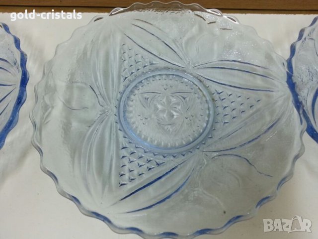 чинии синьо стъкло, снимка 8 - Антикварни и старинни предмети - 22342938