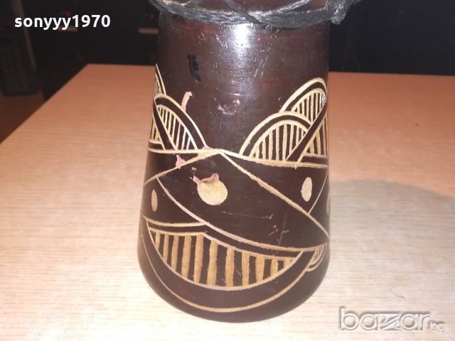 масивна тарамбука-дърво с резба-29х16см-внос швеицария, снимка 12 - Ударни инструменти - 21073552