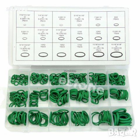 Комплект О - пръстени издръжливи на фреон, масло антифриз гумички к маншет о ринг, снимка 3 - Аксесоари и консумативи - 23869559