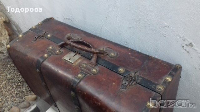 Старинен пътнически куфар от дилижанс, снимка 7 - Антикварни и старинни предмети - 18965247