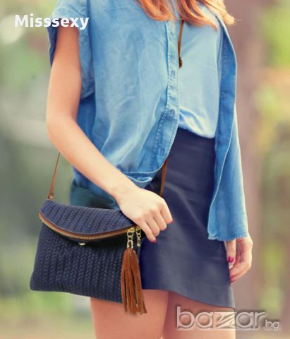 ПРОМО 🍊 TUSCANY LEATHER 🍊 Оригинална плетена дамска чанта от естествена кожа с висулки, снимка 4 - Чанти - 15159002
