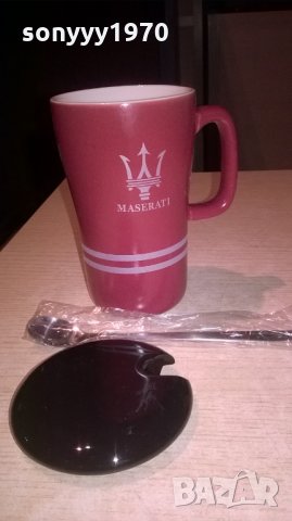 ❤️maserati-чаша керамика с капак-14х12х9см и лъжица-16см, снимка 11 - Колекции - 23334653