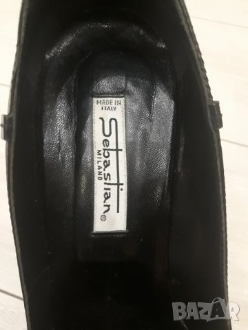 Черни италиански кожени официални обувки марка Sebastian , снимка 3 - Дамски елегантни обувки - 23418173