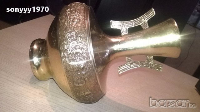 Масивна и красива ваза-21х15см-внос швеицария, снимка 2 - Антикварни и старинни предмети - 16843994