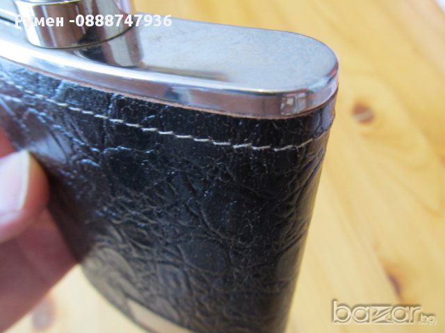 Луксозен фласк, манерка за алкохол облечена в естествена кожа за колекция, колекционерска, снимка 4 - Други спортове - 11387102