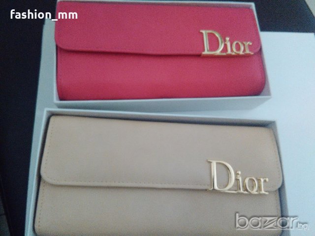Дамски портмонета Dior  pink beige ест. кожа, снимка 1 - Портфейли, портмонета - 20302328
