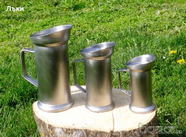 Старинна кана от калай,мензура,мярка за обем. 