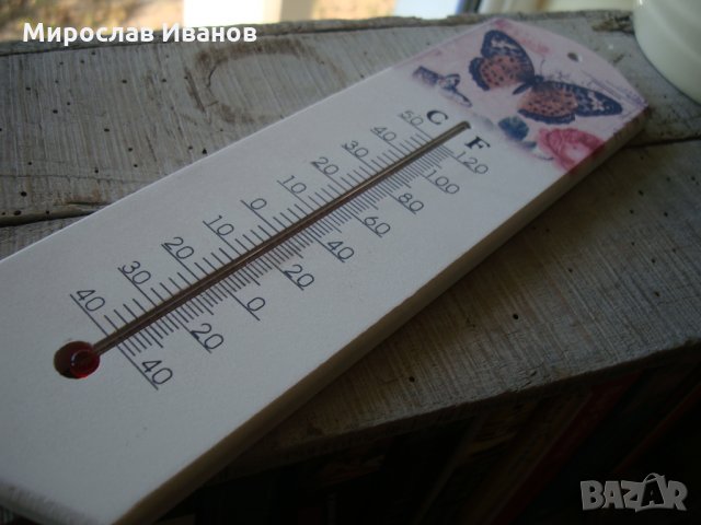 ^^ Пеперуда ^^ - дървен термометър, снимка 5 - Други - 23588016