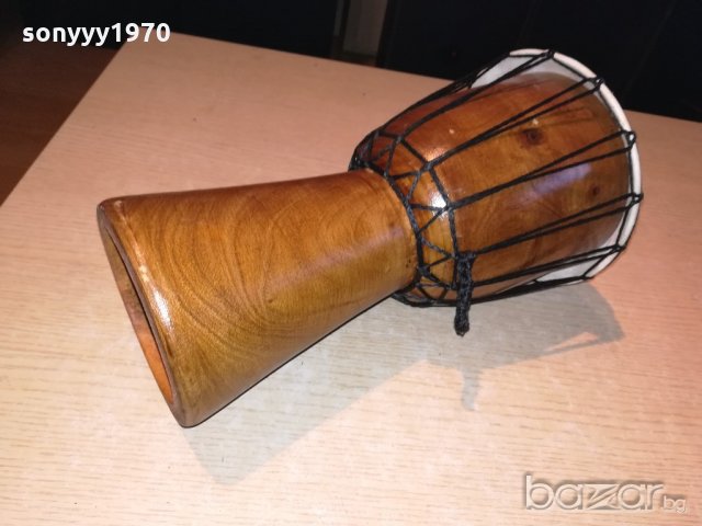 дървена тарамбука с оплетка-внос швеицария-30х17см, снимка 3 - Ударни инструменти - 20249922