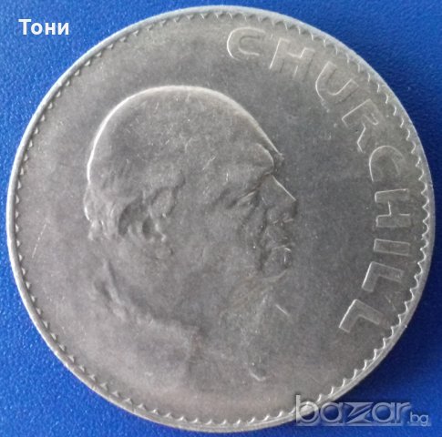  Монета Великобритания - 1 Крона 1965 г. Чърчил, снимка 2 - Нумизматика и бонистика - 20963723