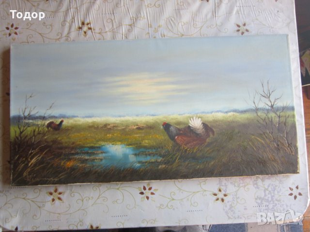 Стара картина масло върху платно подписана , снимка 7 - Картини - 25416071