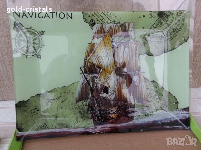 Голямо стъклено плато поднос 