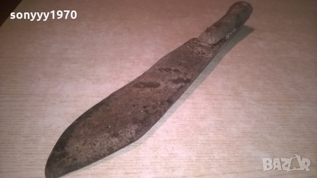 стар нож-антика-40х7см-метален с дървена дръжка, снимка 10 - Колекции - 26171384