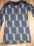 дамска блузка-туника с кожени ръкави на YSL реплика-размер- Л - Хл, снимка 5