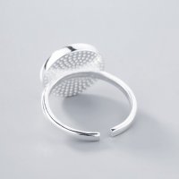 Сребърен пръстен Мраморен камък, снимка 3 - Пръстени - 19125531
