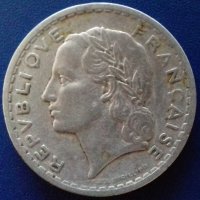  Монета Франция - 5 Франка 1947 г., снимка 2 - Нумизматика и бонистика - 20967570