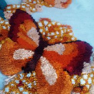 Ръчно тъкано голямо пано "Пеперуда", снимка 2 - Пана - 16459983