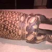 Африканска тарамбука с кожа от антилопа-33х17см-внос швеицария, снимка 3 - Ударни инструменти - 19957662