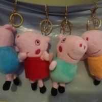 Пепа Пеппа ПИГ Джордж мама татко малки плюшена играчка ключодържател Peppa Pig Pepa Pig, снимка 1 - Плюшени играчки - 26123287