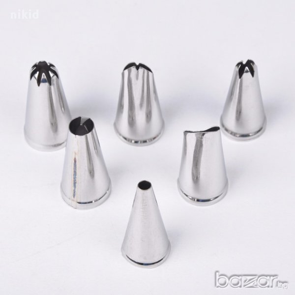 комплект 6 бр  накрайника накрайници за  пош украса торта декор, снимка 1