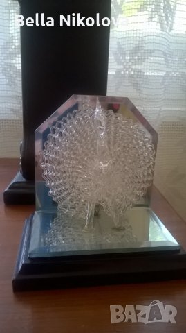 стъклен светещ паун, снимка 8 - Декорация за дома - 22843237