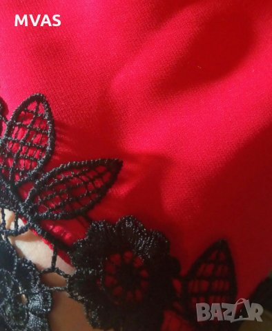 Чисто нова официална червена рокля с етикет S, снимка 6 - Рокли - 22521480