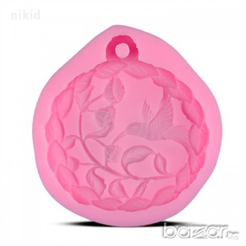 птичка в листа топка силиконов молд форма за фондан украса торта декорация мъфини