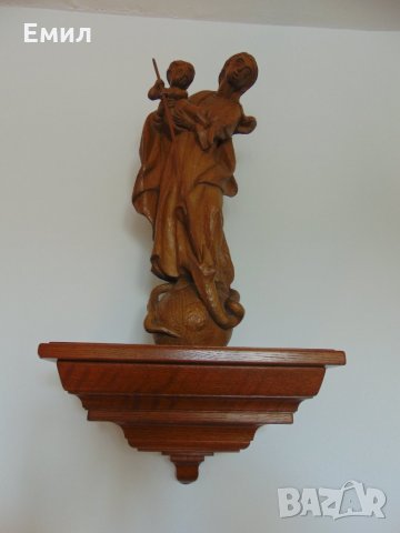 Голяма религиозна дървена статуя, снимка 5 - Колекции - 23915265