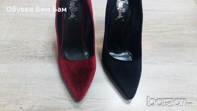 №40 Нови Кадифени елегантни обувки в бордо , снимка 4 - Дамски обувки на ток - 20629814