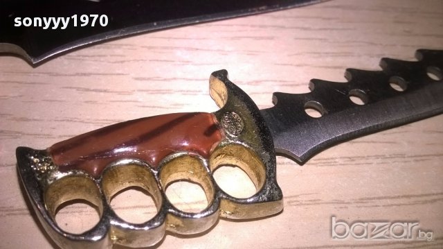 440 stainless steel-ножове 2 бр с кания-17см-внос швеицария, снимка 17 - Антикварни и старинни предмети - 17317592