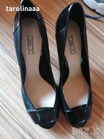 ZARA черни обувки - номер 39/uk 6/, снимка 1 - Дамски обувки на ток - 26177339