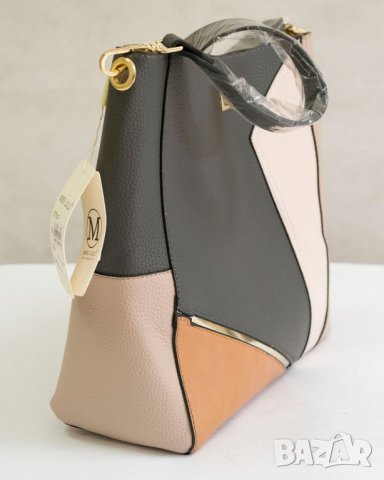 Дамска чанта в тъмносиво, екрю и охра марка Miss Lulu , снимка 2 - Чанти - 22360818