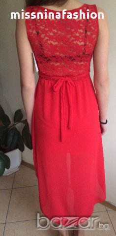 ефирна рокля удължена отзад в бяло, снимка 4 - Рокли - 14382206